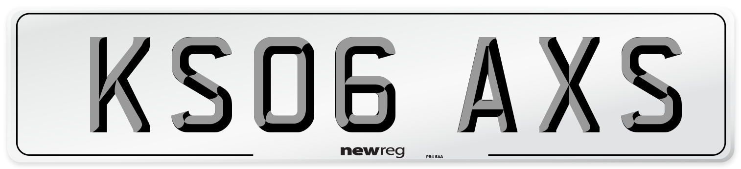 KS06 AXS Number Plate from New Reg